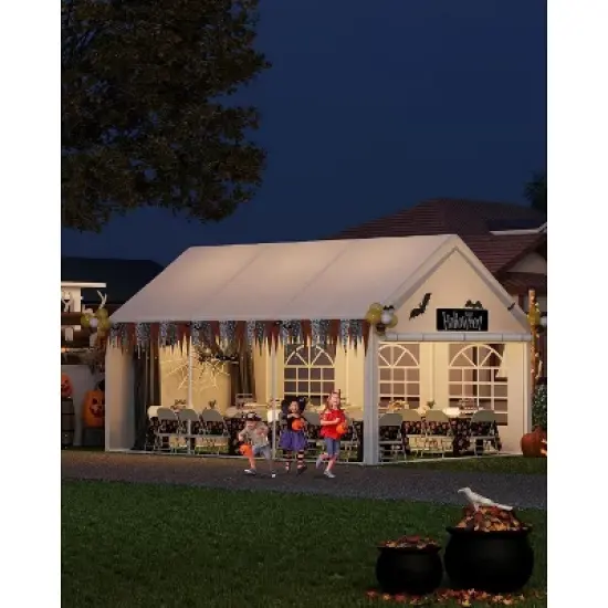 Party Tent Heavy Duty, Large Wedding Tent Event Shelter with Removable Sidewalls, Outdoor Steel Carport, Commercial Tents for Birthday Party image {5}