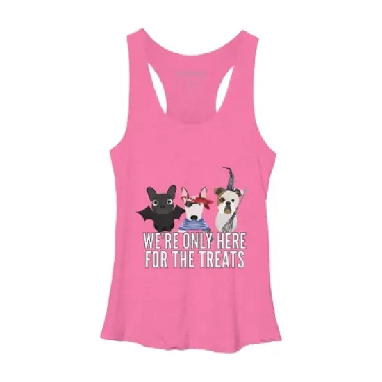 Women's Design By Humans Dog Halloween - We're Only Here For The Treats By PedigreePrints Racerback Tank Top image {3}