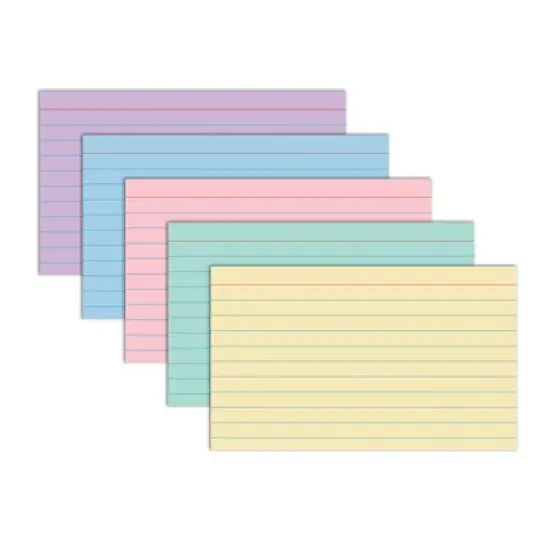 C-Line&reg; Index Cards, 3" x 5", Assorted Colors, Ruled, 100 Per Pack, 10 Packs image {2}