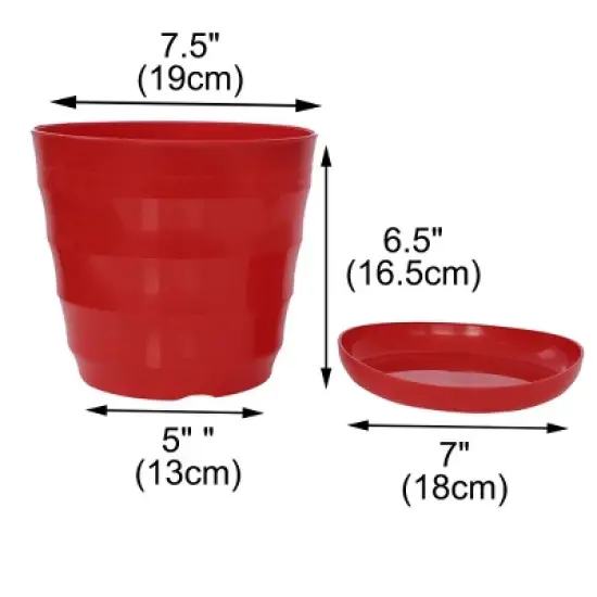 Unique Bargains Plastic Round Shape Home Garden Office Plant Planter Flower Pot 1 Pc image {1}