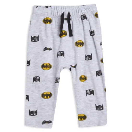 DC Comics Justice League Batman Baby Bodysuit Pullover T-Shirt and Pants 4 Piece Layette Set Newborn to Infant  image {3}