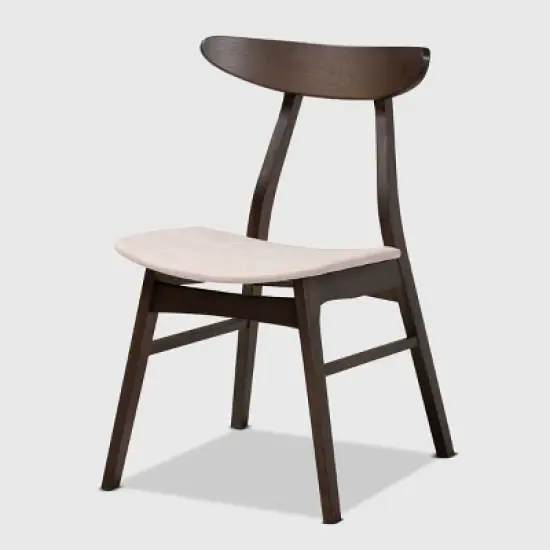5pc Britte Fabric Upholstered Wood Dining Set  - Baxton Studio image {1}