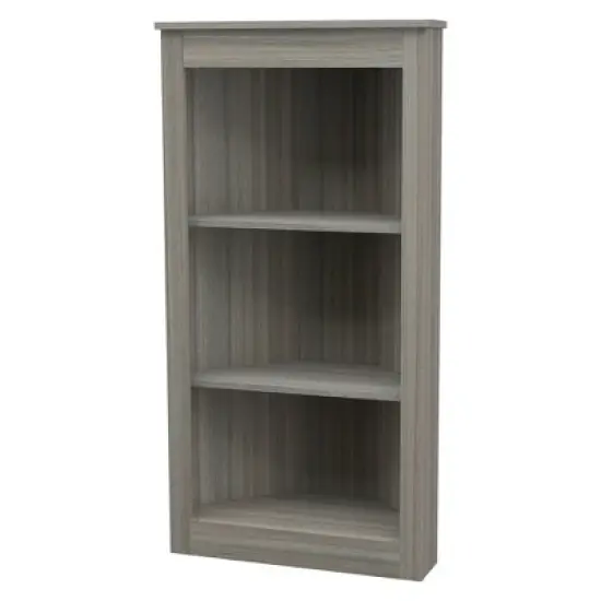 47.2" 3 Level Corner Bookshelf Smoked Oak - Inval image {4}