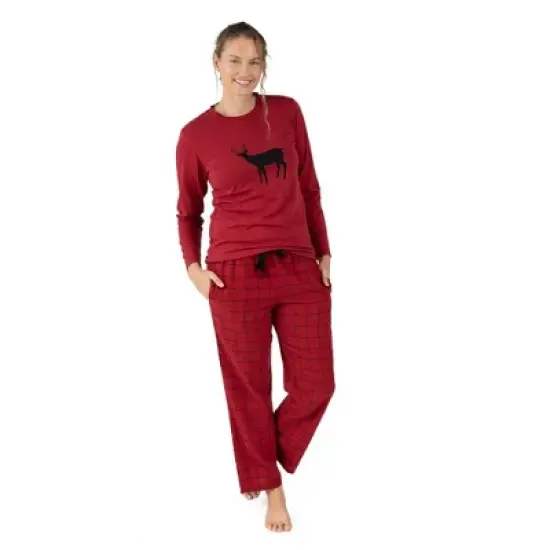 Leveret Womens Cotton Top Flannel Pant Pajamas image {6}