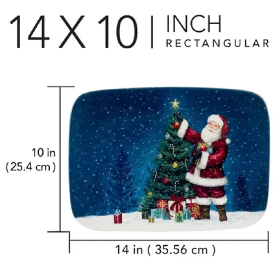 Certified International Santa's Secret Rectangular Serving Platter image {2}