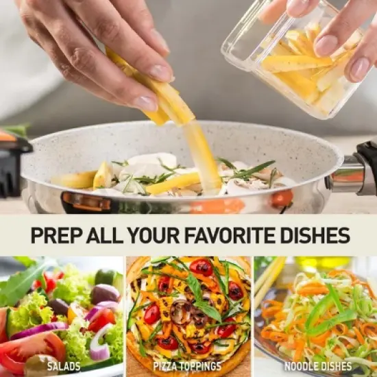 NutriSlicer Vegetable Slicer Cheese Grater Potato Slicer Salad Chopper with Suction Base image {6}