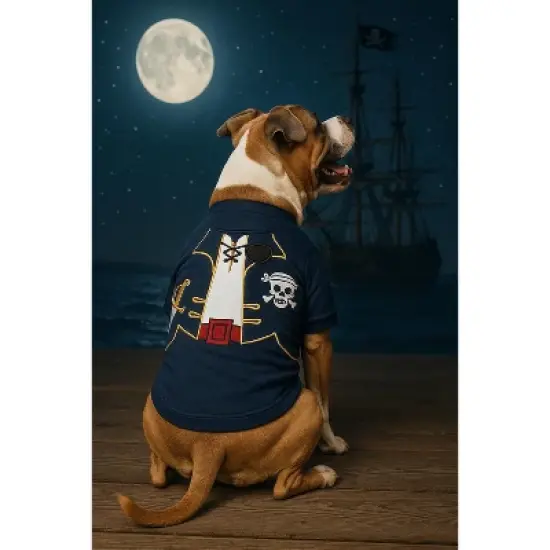 Parisian Pet 'Captain Spawrrow' Halloween Costume for Dogs & Cats &ndash; Fun Pirate Dog Costume, Pet Halloween Outfit, Red and Navy image {5}