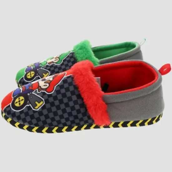Kids' Nintendo Super Mario Kart Loafer Slippers - Red/Green image {3}