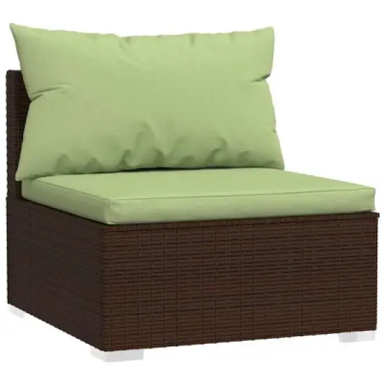vidaXL Garden Lounge Set Brown, Green image {2}