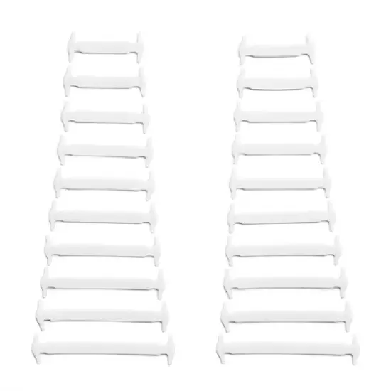 The Original Stretchlace No-Tie Silicone Elastic Shoelaces &ndash; White Tieless Shoe Laces (1 Set) image {1}