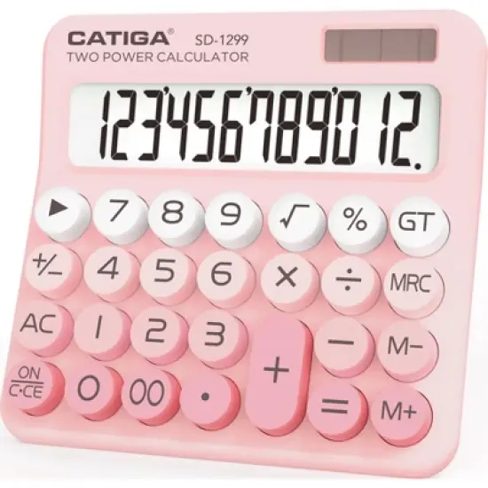 CATIGA Mechanical Switch calculator, 12-Digit LCD, Solar & Battery Power, Big Buttons, Aesthetic Design for Home, School, Office Use. SD-1299 image {13}