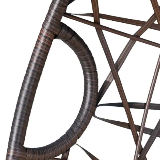 Cayuse Wicker Tear Drop Hanging Chair - Brown/Tan - Christopher Knight Home image {2}