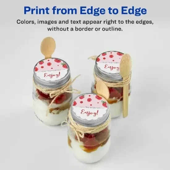 Avery Scallop Round Labels, Sure Feed, Permanent Adhesive, Textured White, 2-1/2" Diameter, 90 Labels (8218) image {3}