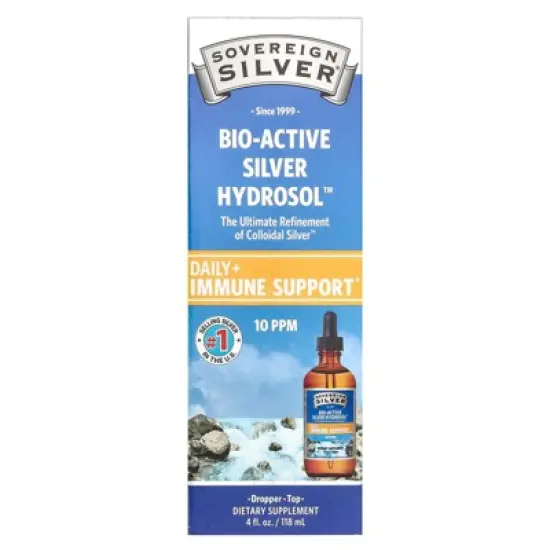 Sovereign Silver Bio-Active Silver Hydrosol Dropper-Top, Daily + Immune Support, 10 ppm, 4 fl oz (118 ml), Dietary Supplements image {5}