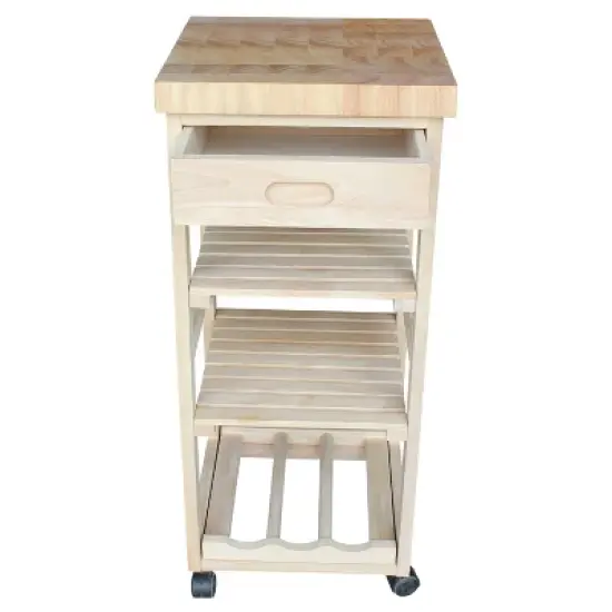 Ashley Kitchen Trolley - Unfinished - International Concepts image {3}