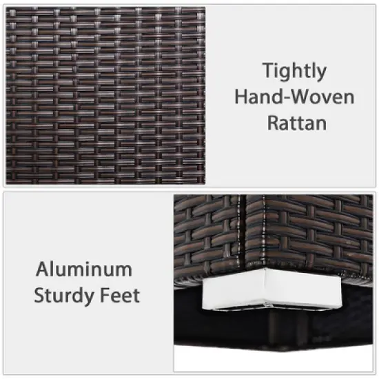 Costway 2PCS Patio Rattan Armless Sofa Sectional Furniture Conversation W/ Cushion image {7}