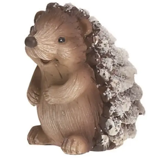 Transpac Small Resin Snow Hedgehog Set of 4 - Charming Christmas Decorative Objects for Holiday Cheer image {3}