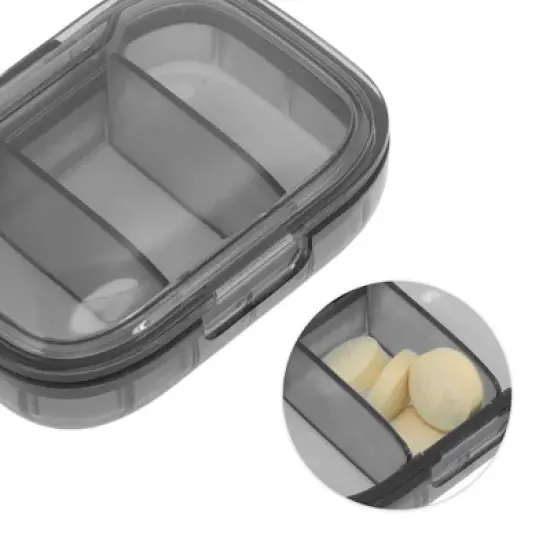 Unique Bargains 3 Grid Portable Pill Case 1 Pc image {2}