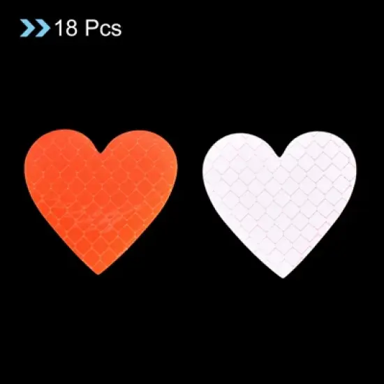 Unique Bargains Waterproof High-Visibility Warning Adhesive Reflective Heart Stickers 1.61 x 1.57" 18 Pcs image {2}