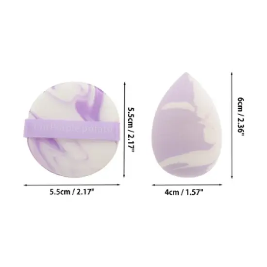 Unique Bargains Makeup Brush Sponge Kit Purple 15 Pcs image {2}