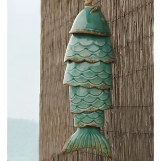 Wind & Weather Colored Porcelain Koi Fish Wind Chime image {3}