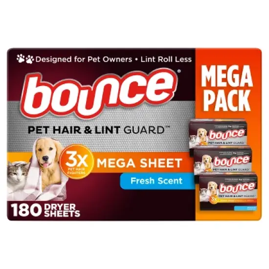 Bounce Pet Hair and Lint Guard Mega Dryer Sheets - Fresh image {10}