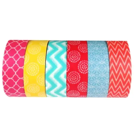 Wrapables Japanese Washi Masking Tape Collection, Premium Value Pack (Set of 6) image {24}