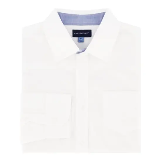 Andy & Evan Kids White Poplin Button Down Shirt, Size 6Y image {3}