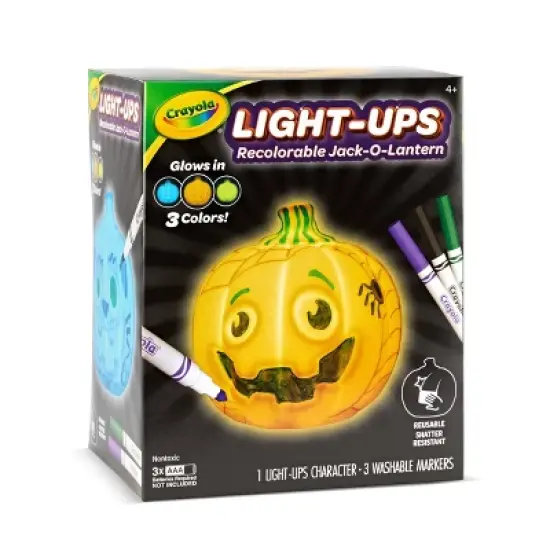 Crayola Light Ups Jack O Lantern: Drawing & Coloring Kit for Kids, Includes Washable Markers, Requires 3 AAA Batteries image {1}