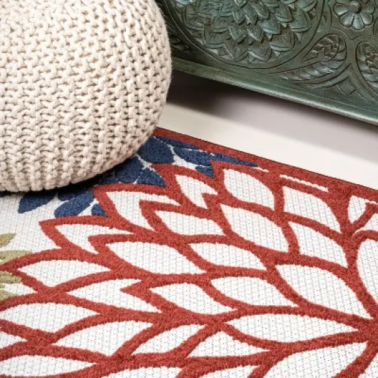 Minori Floral Indoor/Outdoor Runner Rug - JONATHAN Y image {7}