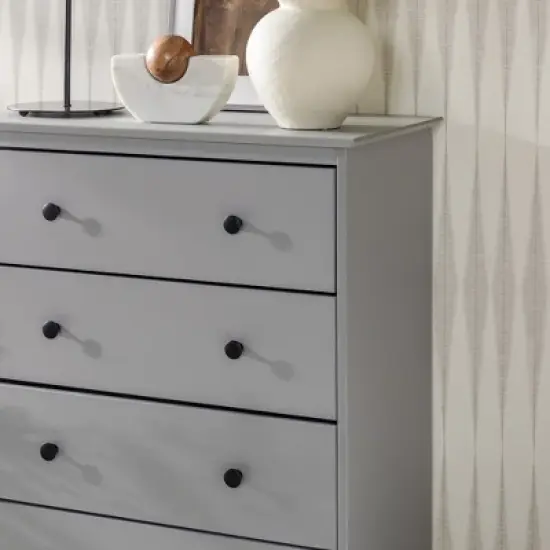 Stiva Classic Mid-Century Modern Vertical 4 Drawer Dresser Gray - Saracina Home image {11}
