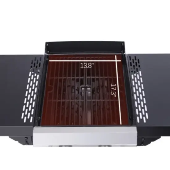 FURNIinspire Outdoor Grills, Griddles and Smokers Professional 2 Burner Gas Grill, Stainless Steel BBQ with Pizza Oven, Black, 22.6"*23.6"*17.32" image {2}