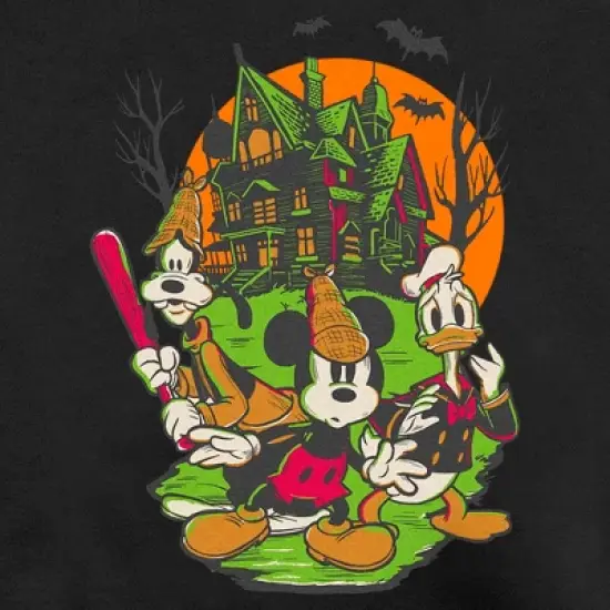 Men's Mickey & Friends Halloween Haunted House Crew Sweatshirt image {1}