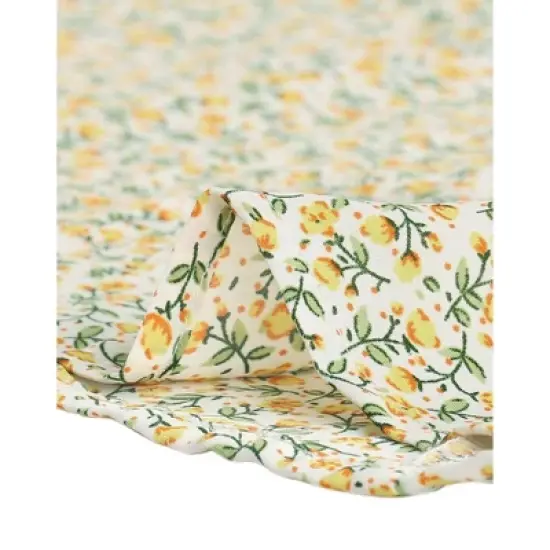 Agnes Orinda Women's Plus Size Blouses Long Sleeve Square Neck Ditsy Ruffle Floral Tops image {5}