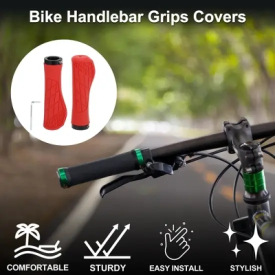 Unique Bargains Bike Handlebar Grips Covers 5.28" Red 1 Pair image {1}