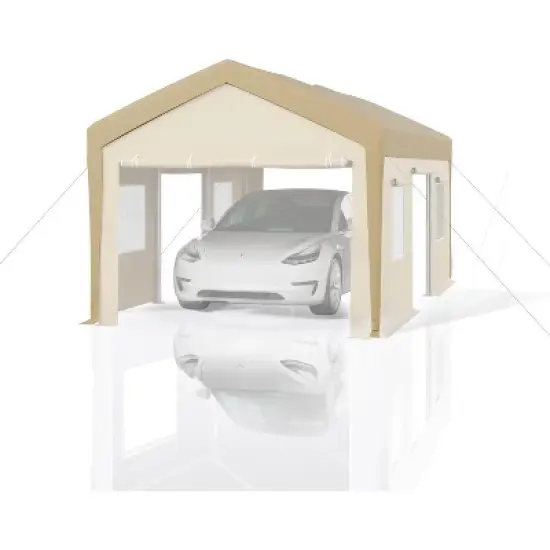 Heavy-Duty Replacement Canopy Cover, PE Waterproof & UV-Resistant Carport Top, Easy Install Replacement Tarp for Metal Frame Structures image {6}