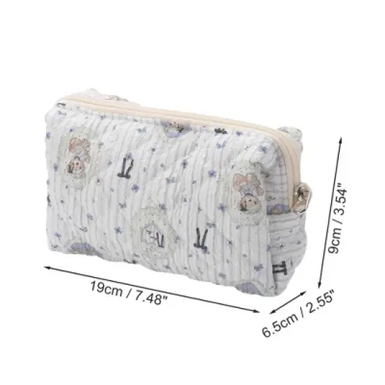 Unique Bargains Badge Makeup Bag Blue 1 Pc image {1}