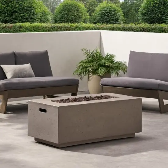 40-Inch Rectangular Outdoor Fire Pit with 40,000 BTU Heat and Propane Storage image {6}