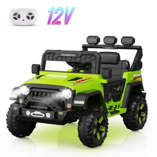 12V Kids Ride-On Truck with Remote Control, 3-Speed Electric Car with Music, LED Lights, Safety Features, Battery Power Wheels Car for Kids image {7}