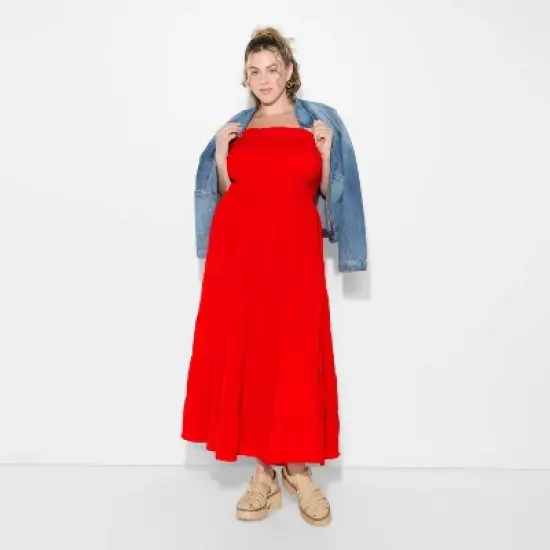 Women's Smocked Tiered Maxi A-Line Dress - Wild Fable&trade; Red image {4}