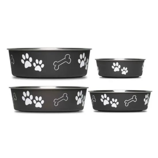 Loving Pets Stainless Steel & Light Blue Dish with Rubber Base image {2}