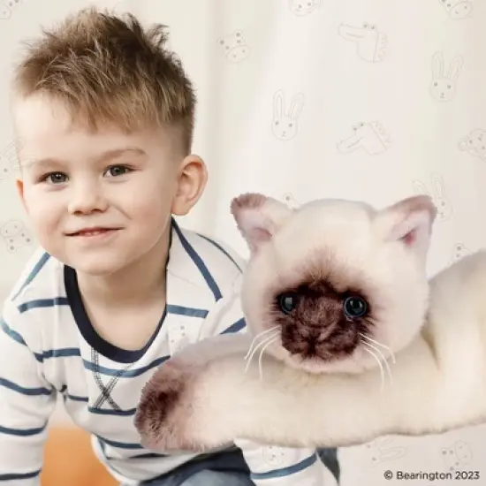 Bearington Cleo Plush Stuffed Animal Siamese Cat, Kitten 15 Inch image {3}