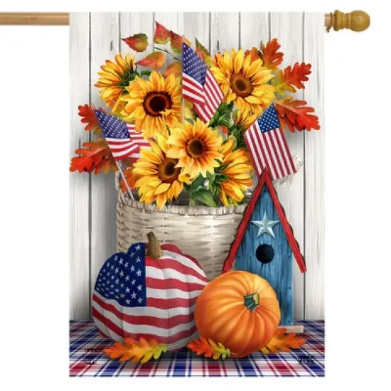 American Autumn Fall House Flag 40" x 28" Briarwood Lane image {1}