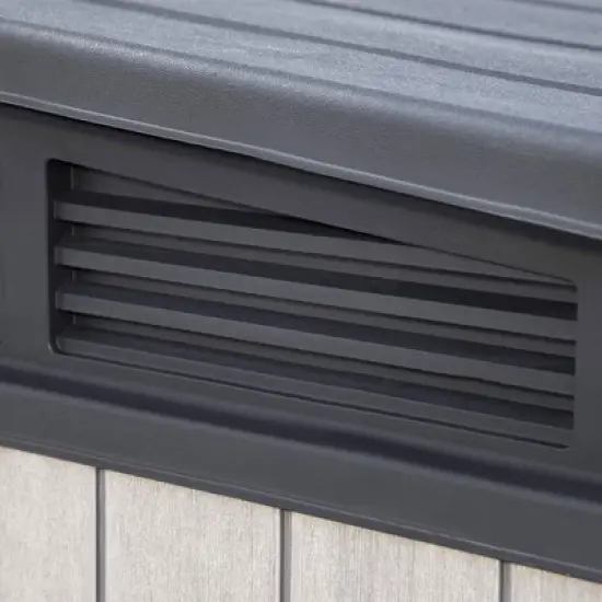 Keter KET-237831 Elite Store Outdoor Storage Shed For Tools Garbage Cans Patio Furniture Bicycles, Hydraulic Lid, 4.6 by 2.7 Foot, Deco Grey image {2}