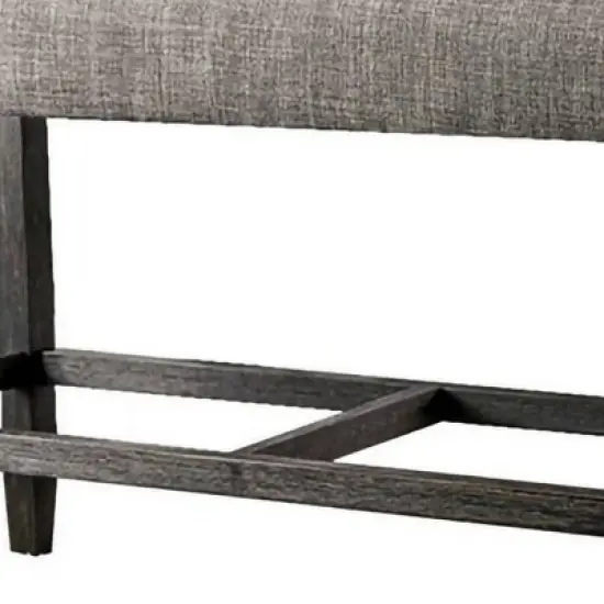 41" Counter Height Bench with Padded Seating Gray - Benzara image {2}
