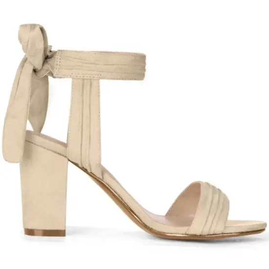 Allegra K Women's Open Toe Ankle Tie Back Chunky Heel Sandals image {5}