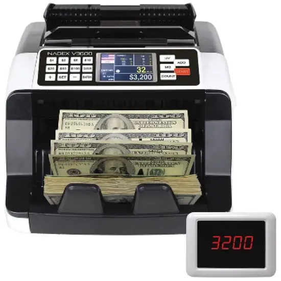 Nadex Coins&trade; V3600 Money Counter and Counterfeit Detector in White image {3}