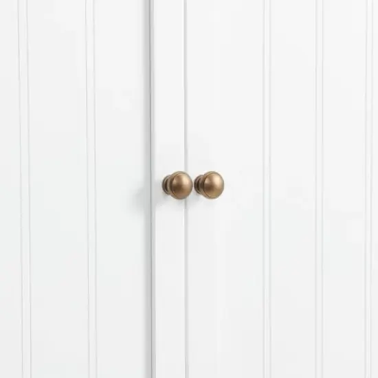 Dover Over the Toilet Hutch Bathroom Shelf with Two Doors and Two Towel Rods White - Alaterre Furniture image {7}