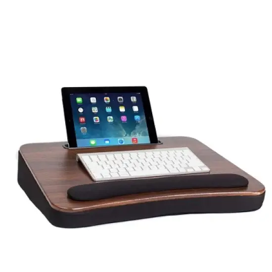 Sofia + Sam All Purpose Memory Foam Lap Desk - Wood Top - Black image {1}