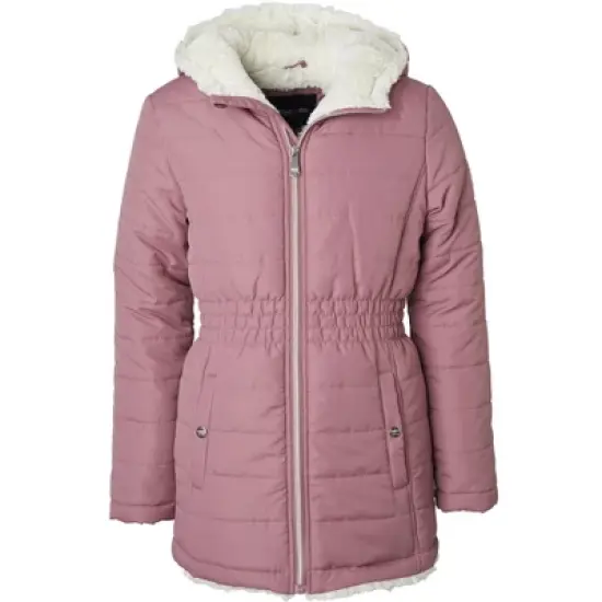 Limited Too Toddler Girl Midweight Long Puffer Jacket with Baby Fur Lining image {2}